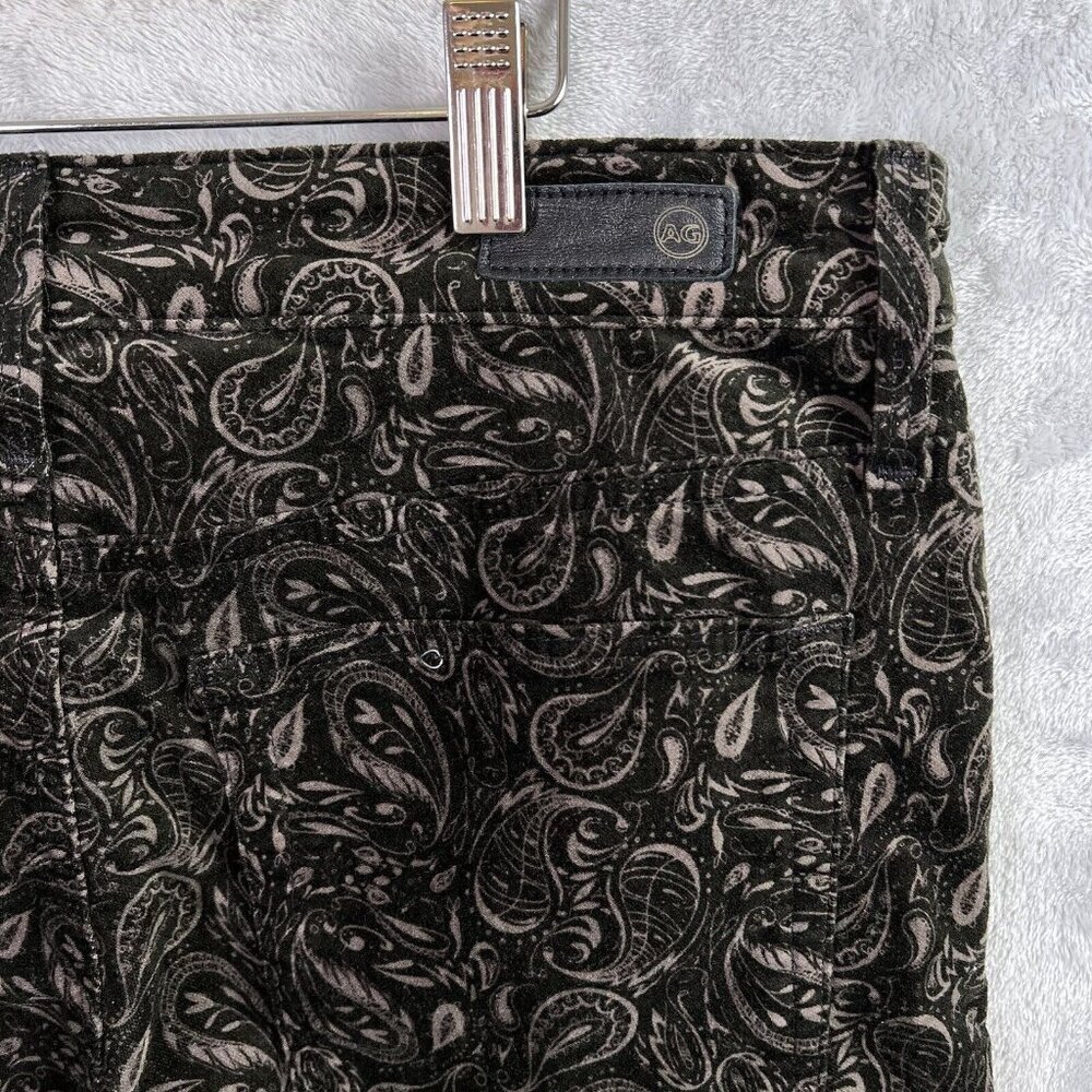 Anthropologie AG The High Rise‎ Stevie Ankle Pants 32R Paisley Print Velvet - Picture 14 of 15